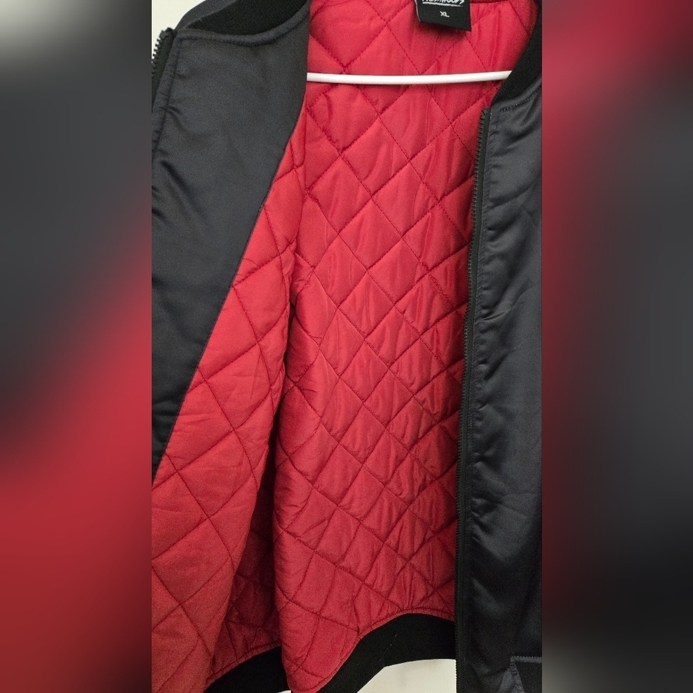Fresh Hoods Bomber Jacket Coat Black Red Floral Mens XL EUC - Picture 7 of 7